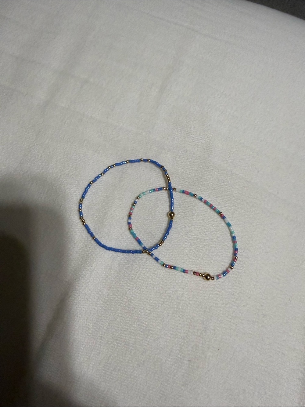 Beaded Stackable Bracelet Duo in Blue & Multicolor